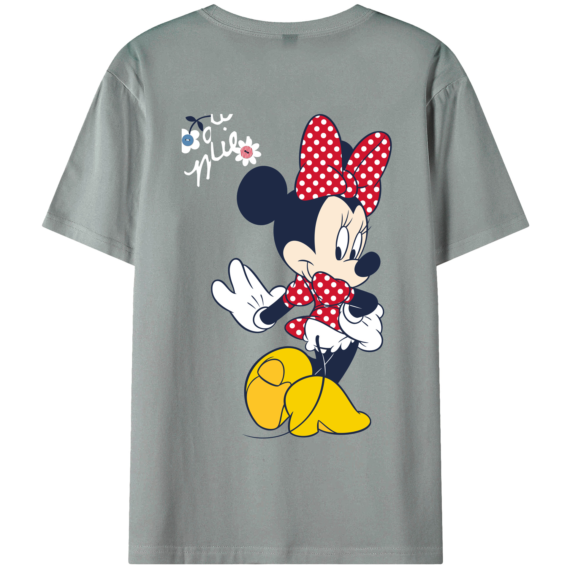 ミッキーマウス Mickey Mouse 綿100％ メンズ半袖Tシャツ（バックプリント） 通気性
